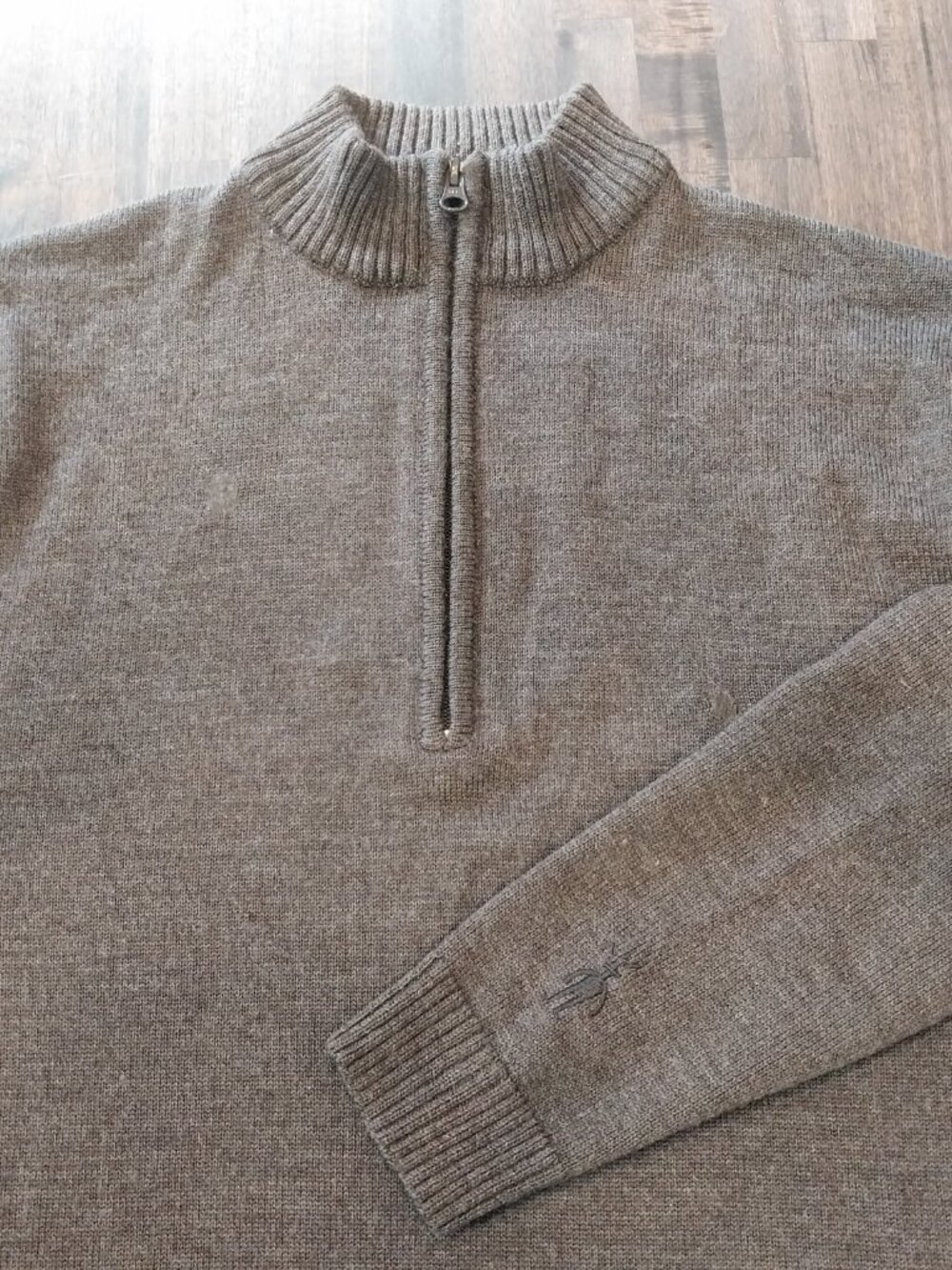 Smartwool Knit Pullover Mens M 1/4 Zip Sweater Brown 100% Fine Wool Mock Neck